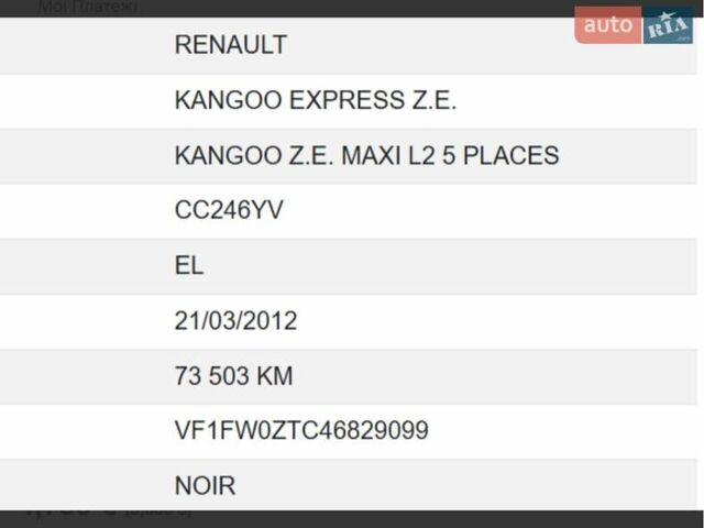 Рено Кєнгу 2012 у Вінниці на Automoto.ua Чорний Рено Кєнгу, об'ємом двигуна 0 л та пробігом 73 тис. км за 6999 $, фото 13 на Automoto.ua