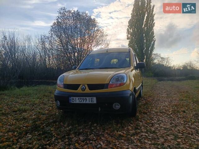 Желтый Рено Кенгу, объемом двигателя 1.46 л и пробегом 200 тыс. км за 3800 $, фото 1 на Automoto.ua