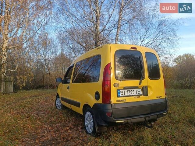 Желтый Рено Кенгу, объемом двигателя 1.46 л и пробегом 200 тыс. км за 3800 $, фото 2 на Automoto.ua