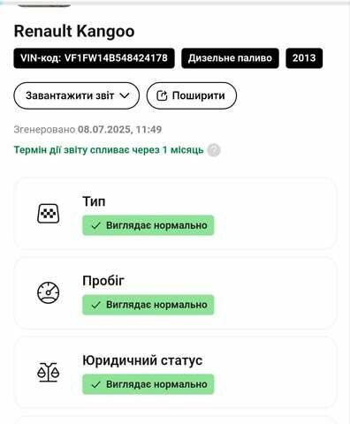 Желтый Рено Кенгу, объемом двигателя 1.5 л и пробегом 194 тыс. км за 6250 $, фото 4 на Automoto.ua