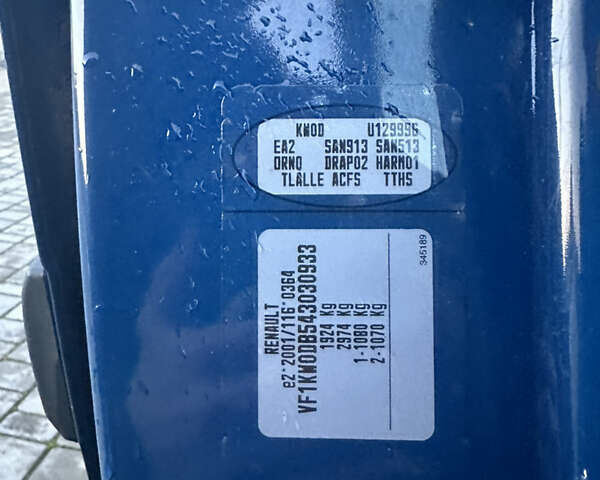 Синий Рено Кенгу, объемом двигателя 1.6 л и пробегом 218 тыс. км за 5799 $, фото 18 на Automoto.ua