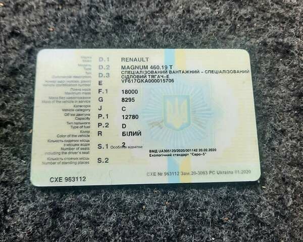 Белый Рено Магнум, объемом двигателя 12.78 л и пробегом 1 тыс. км за 11500 $, фото 12 на Automoto.ua