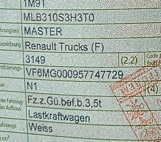 Рено Мастер 2017 в Дрогобыче на Automoto.ua Белый Рено Мастер, объемом двигателя 2.3 л и пробегом 325 тыс. км за 17500 $, фото 23 на Automoto.ua