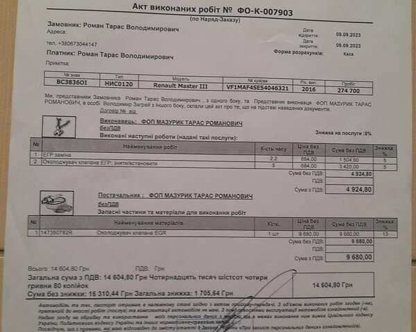 Белый Рено Мастер, объемом двигателя 2.3 л и пробегом 316 тыс. км за 14200 $, фото 16 на Automoto.ua