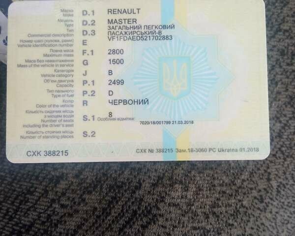 Красный Рено Мастер, объемом двигателя 2.5 л и пробегом 300 тыс. км за 2500 $, фото 11 на Automoto.ua