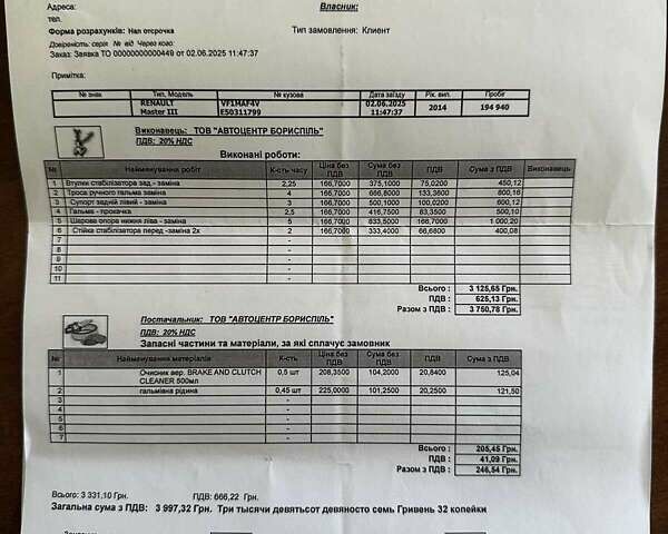 Сірий Рено Мастєр, об'ємом двигуна 2.3 л та пробігом 210 тис. км за 15300 $, фото 31 на Automoto.ua