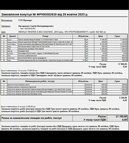 Синий Рено Мастер, объемом двигателя 2.3 л и пробегом 344 тыс. км за 11000 $, фото 5 на Automoto.ua