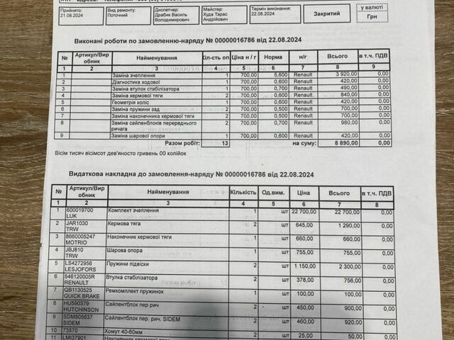 Белый Рено Меган, объемом двигателя 1.6 л и пробегом 258 тыс. км за 5779 $, фото 18 на Automoto.ua