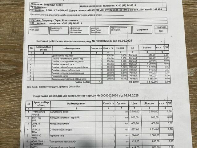 Белый Рено Меган, объемом двигателя 1.6 л и пробегом 258 тыс. км за 5779 $, фото 17 на Automoto.ua