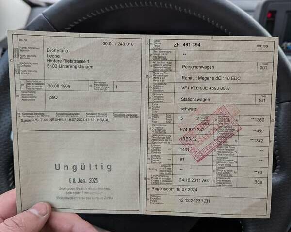 Черный Рено Меган, объемом двигателя 1.46 л и пробегом 227 тыс. км за 8250 $, фото 53 на Automoto.ua