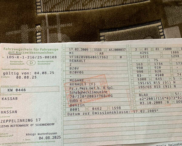 Серый Рено Меган, объемом двигателя 1.6 л и пробегом 160 тыс. км за 6800 $, фото 1 на Automoto.ua