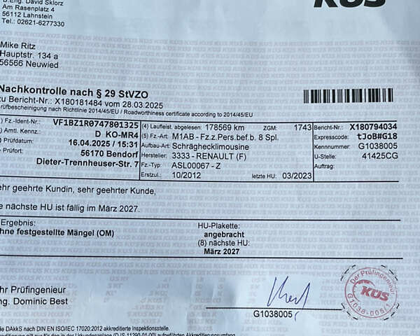 Сірий Рено Меган, об'ємом двигуна 1.6 л та пробігом 188 тис. км за 7300 $, фото 55 на Automoto.ua