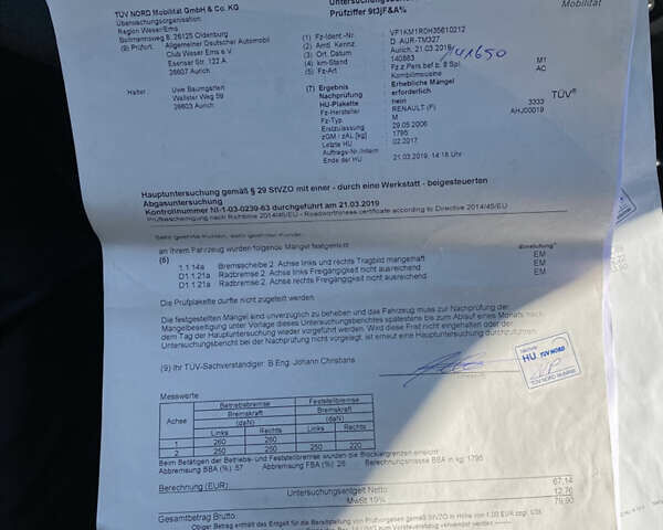 Сірий Рено Меган, об'ємом двигуна 1.6 л та пробігом 163 тис. км за 5450 $, фото 21 на Automoto.ua