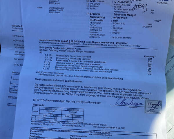 Сірий Рено Меган, об'ємом двигуна 1.6 л та пробігом 163 тис. км за 5450 $, фото 18 на Automoto.ua