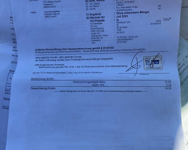 Сірий Рено Меган, об'ємом двигуна 1.6 л та пробігом 163 тис. км за 5450 $, фото 17 на Automoto.ua