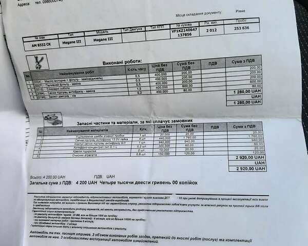Серый Рено Меган, объемом двигателя 1.5 л и пробегом 261 тыс. км за 9299 $, фото 64 на Automoto.ua