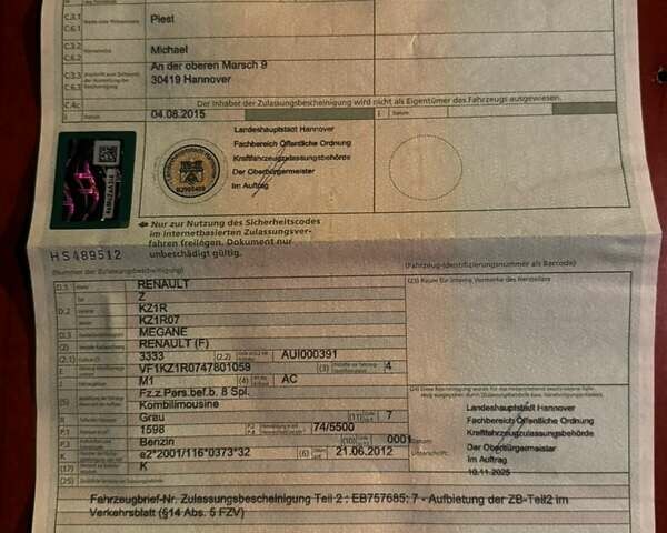 Сірий Рено Меган, об'ємом двигуна 1.6 л та пробігом 280 тис. км за 7150 $, фото 41 на Automoto.ua