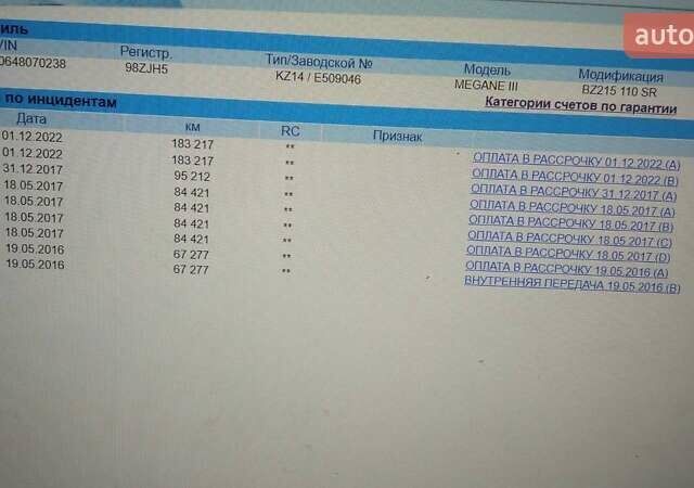 Сірий Рено Меган, об'ємом двигуна 1.46 л та пробігом 215 тис. км за 10300 $, фото 49 на Automoto.ua