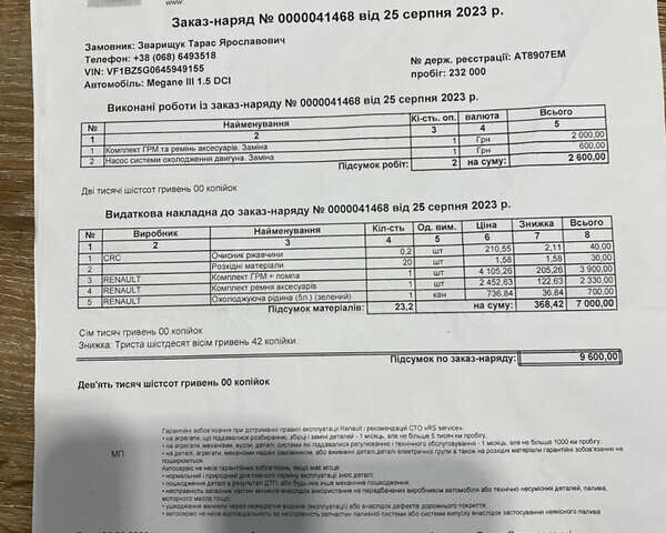 Синий Рено Меган, объемом двигателя 1.5 л и пробегом 255 тыс. км за 5999 $, фото 21 на Automoto.ua