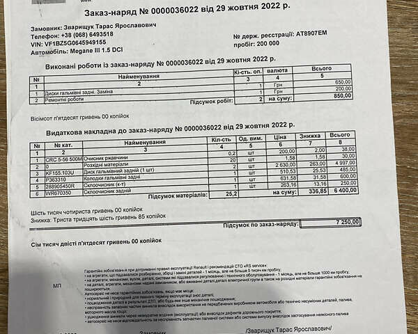 Синий Рено Меган, объемом двигателя 1.5 л и пробегом 255 тыс. км за 5999 $, фото 26 на Automoto.ua