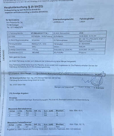 Синий Рено Меган, объемом двигателя 1.6 л и пробегом 185 тыс. км за 4850 $, фото 1 на Automoto.ua