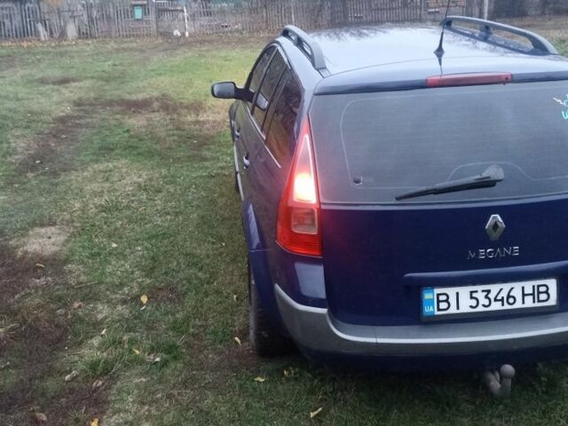 Синий Рено Меган, объемом двигателя 1.9 л и пробегом 445 тыс. км за 4650 $, фото 2 на Automoto.ua
