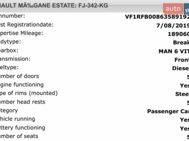 Синій Рено Меган, об'ємом двигуна 1.5 л та пробігом 189 тис. км за 13799 $, фото 22 на Automoto.ua