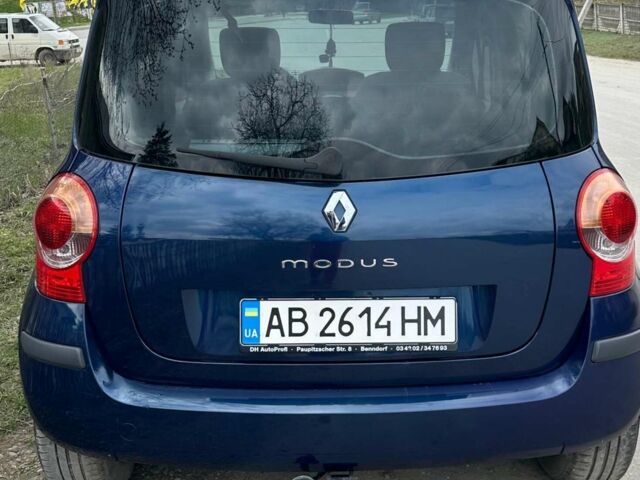 Синий Рено Модус, объемом двигателя 1.2 л и пробегом 150 тыс. км за 4500 $, фото 2 на Automoto.ua