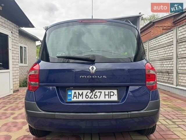 Синий Рено Модус, объемом двигателя 1.2 л и пробегом 118 тыс. км за 4999 $, фото 2 на Automoto.ua