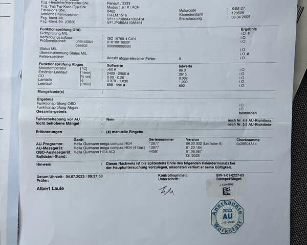 Синій Рено Модус, об'ємом двигуна 1.6 л та пробігом 157 тис. км за 5999 $, фото 33 на Automoto.ua