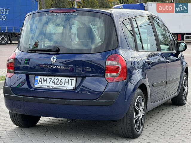 Рено Модус 2010 в Житомире на Automoto.ua Синий Рено Модус, объемом двигателя 1.6 л и пробегом 204 тыс. км за 6599 $, фото 6 на Automoto.ua