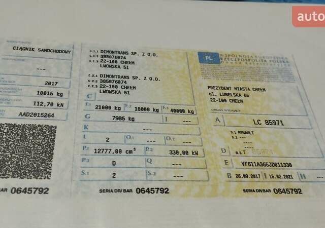 Рено Range T 2017 у Ковель на Automoto.ua Рено Range T, об'ємом двигуна 0 л та пробігом 595 тис. км за 25802 $, фото 8 на Automoto.ua