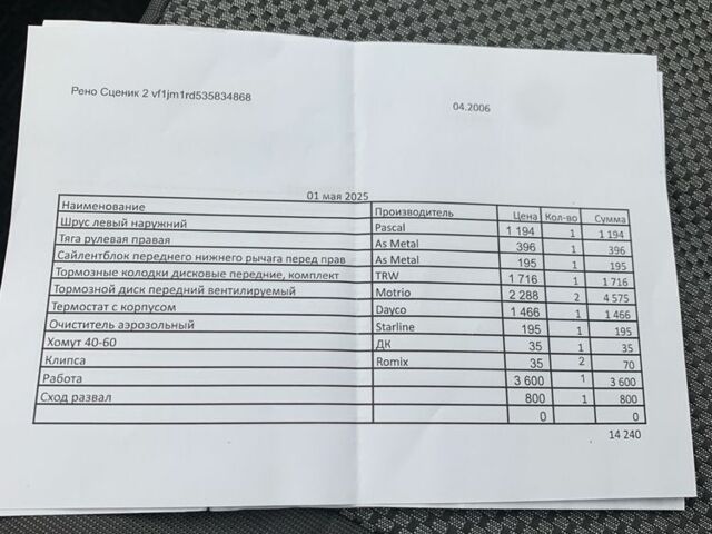 Рено Сценік II 2006 у Сумах на Automoto.ua Чорний Рено Сценік II, об'ємом двигуна 1.6 л та пробігом 240 тис. км за 4999 $, фото 14 на Automoto.ua