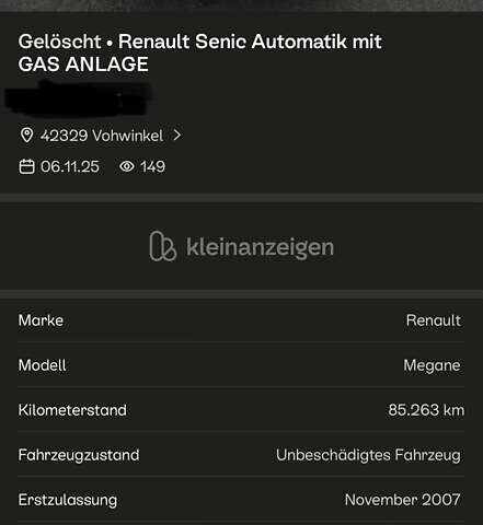Серый Рено Сценик, объемом двигателя 2 л и пробегом 85 тыс. км за 7700 $, фото 33 на Automoto.ua