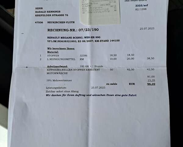 Сірий Рено Сценік, об'ємом двигуна 1.6 л та пробігом 179 тис. км за 6500 $, фото 38 на Automoto.ua