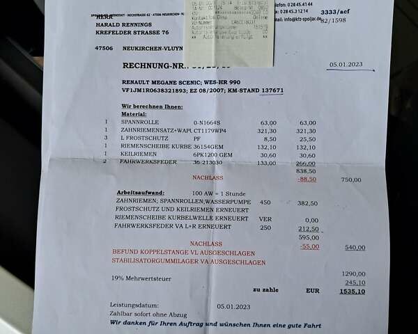 Сірий Рено Сценік, об'ємом двигуна 1.6 л та пробігом 179 тис. км за 6500 $, фото 35 на Automoto.ua