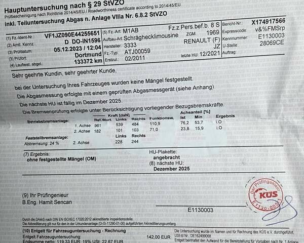 Серый Рено Сценик, объемом двигателя 1.5 л и пробегом 145 тыс. км за 8100 $, фото 21 на Automoto.ua