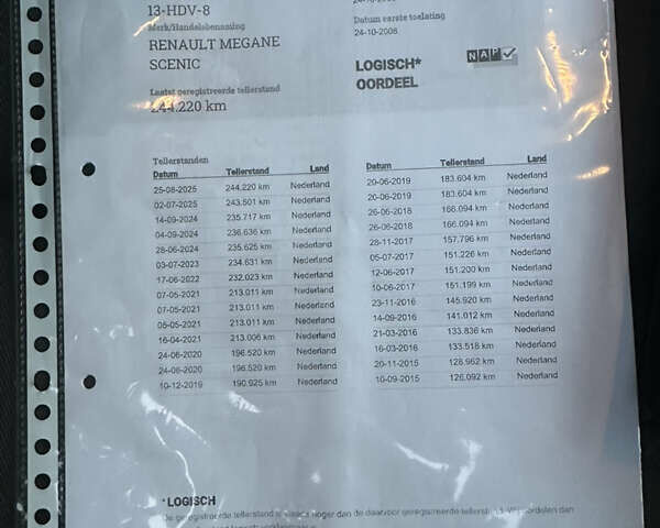 Синий Рено Сценик, объемом двигателя 2 л и пробегом 245 тыс. км за 5900 $, фото 35 на Automoto.ua