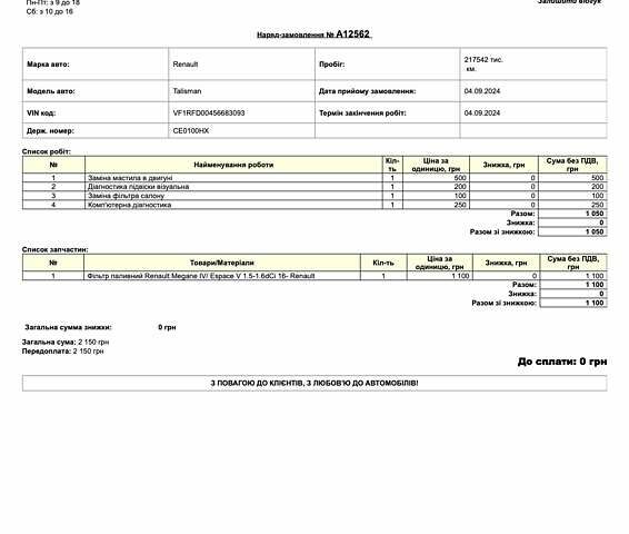 Синій Рено Talisman, об'ємом двигуна 1.5 л та пробігом 232 тис. км за 12500 $, фото 6 на Automoto.ua