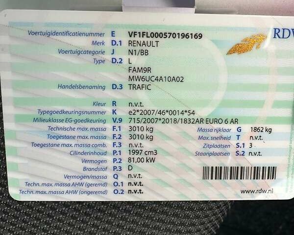 Білий Рено Трафік, об'ємом двигуна 2 л та пробігом 8 тис. км за 36000 $, фото 45 на Automoto.ua