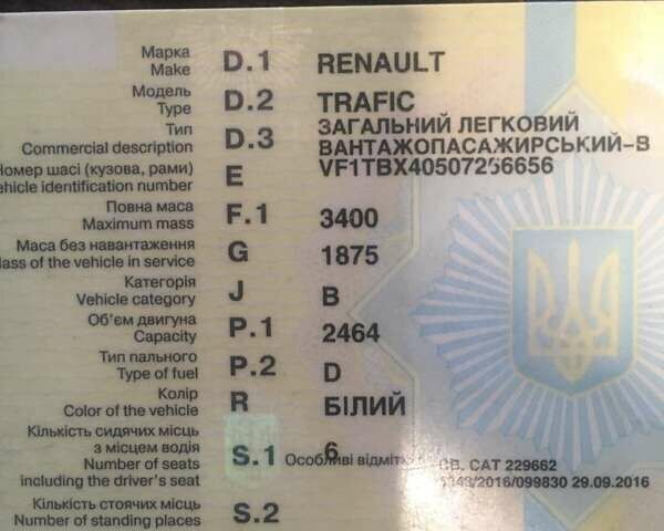 Рено Трафик груз-пасс., объемом двигателя 2.46 л и пробегом 50 тыс. км за 1650 $, фото 3 на Automoto.ua