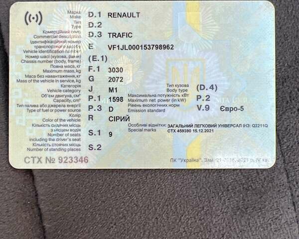 Сірий Рено Трафік, об'ємом двигуна 1.6 л та пробігом 230 тис. км за 14000 $, фото 16 на Automoto.ua