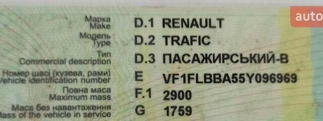 Рено Трафик 2005 в Тернополе на Automoto.ua Синий Рено Трафик, объемом двигателя 1.9 л и пробегом 238 тыс. км за 6200 $, фото 4 на Automoto.ua
