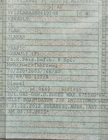 Синій Рено Трафік, об'ємом двигуна 2 л та пробігом 180 тис. км за 11000 $, фото 15 на Automoto.ua