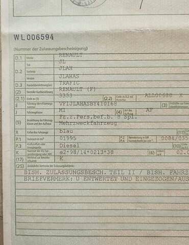 Синій Рено Трафік, об'ємом двигуна 2 л та пробігом 180 тис. км за 11000 $, фото 14 на Automoto.ua