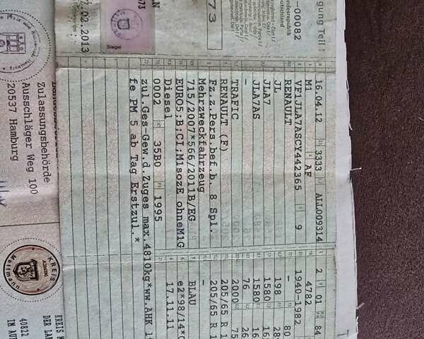 Рено Трафик 2012 в Хмельницком на Automoto.ua Синий Рено Трафик, объемом двигателя 2 л и пробегом 170 тыс. км за 11000 $, фото 8 на Automoto.ua