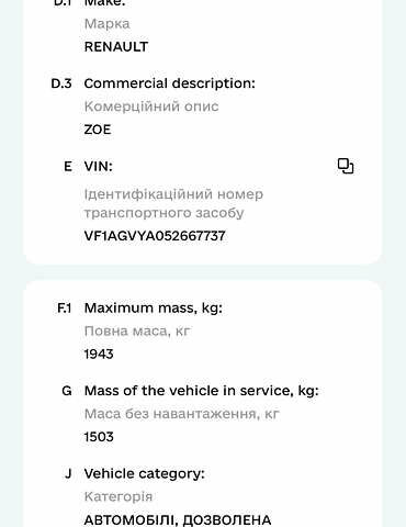 Белый Рено Зое, объемом двигателя 0 л и пробегом 96 тыс. км за 6900 $, фото 25 на Automoto.ua