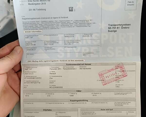 Белый Рено Зое, объемом двигателя 0 л и пробегом 102 тыс. км за 10999 $, фото 32 на Automoto.ua