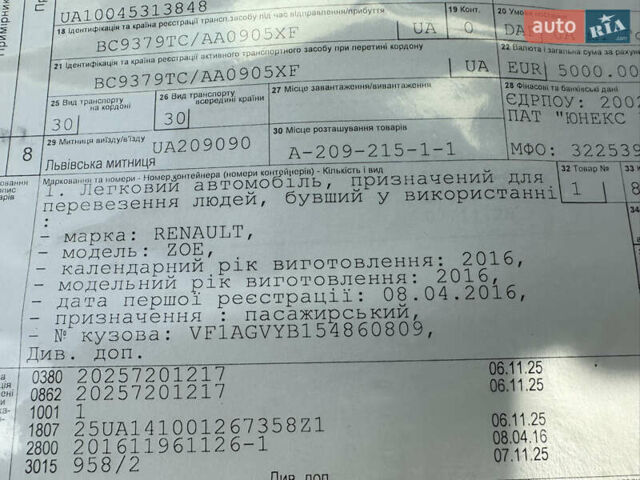 Бежевий Рено Зое, об'ємом двигуна 0 л та пробігом 80 тис. км за 7100 $, фото 19 на Automoto.ua