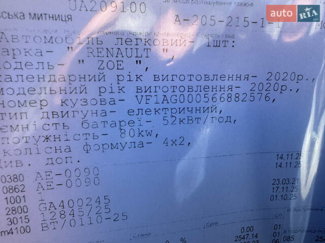 Черный Рено Зое, объемом двигателя 0 л и пробегом 45 тыс. км за 6100 $, фото 7 на Automoto.ua